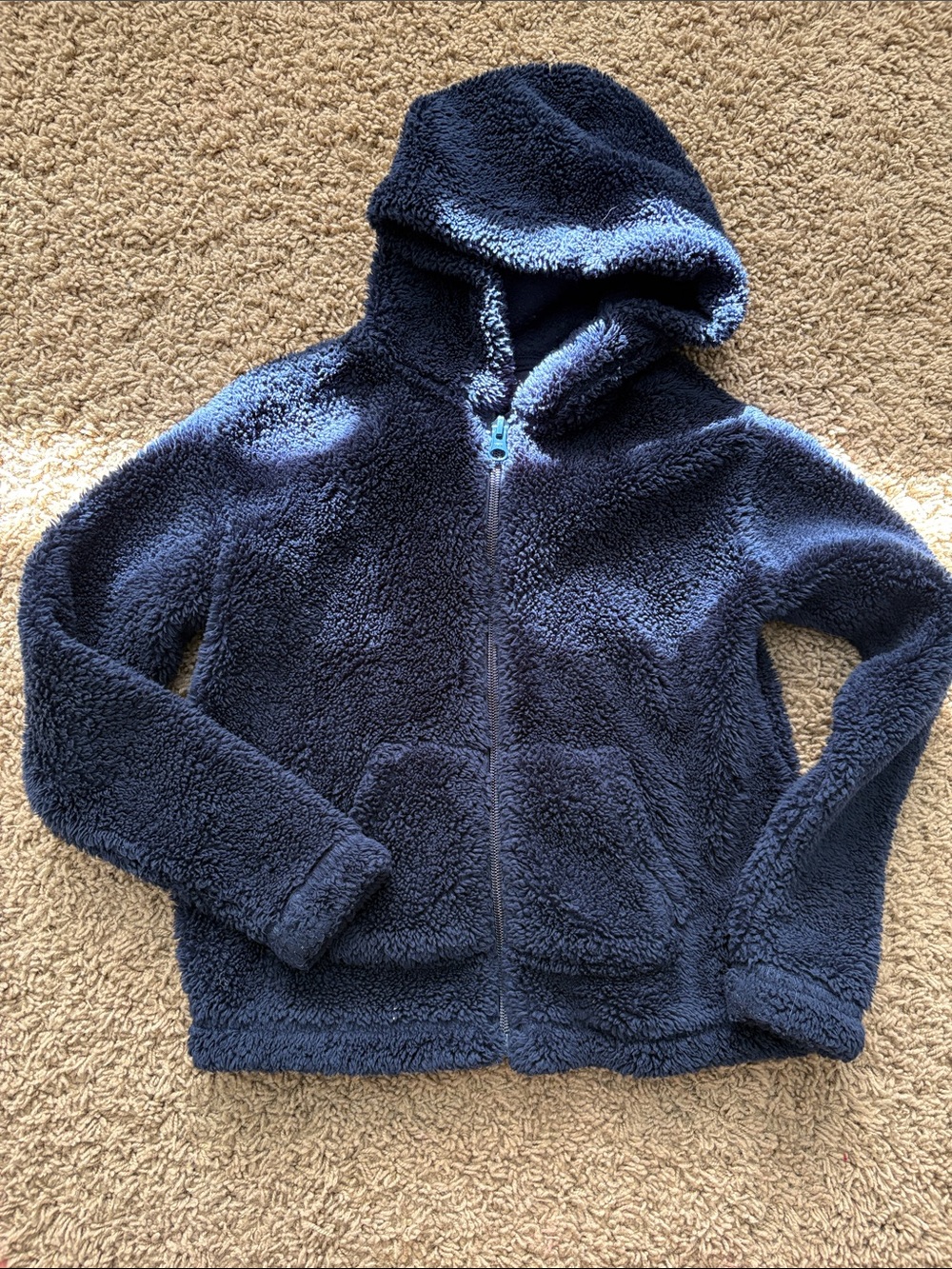 The Children's Place Navy Sherpa Hooded Zip Jacket